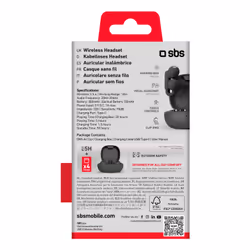 SBS TEEAROWSCLIPBTK cuffia e auricolare clip auricolare Musica e Chiamate Bluetooth Nero - Vista aggiuntiva 3