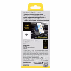 SBS TESUPPVENTWIRQI215W Caricabatterie per dispositivi mobili Smartphone Nero USB Carica wireless Auto - Vista aggiuntiva 3