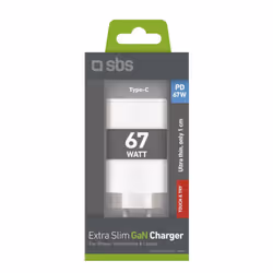 SBS TETRGAN2C70SLIM Caricabatterie per dispositivi mobili Telefono cellulare, Computer portatile, Tablet Bianco USB Ricarica rapida Esterno - Vista aggiuntiva 2