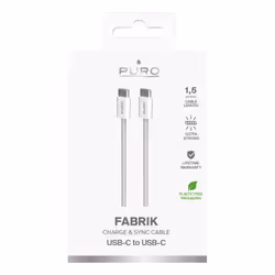 PURO PUCCCFABK415MTBEG cavo USB USB 2.0 1,5 m USB C Beige, Bianco