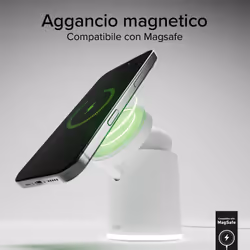 SBS TEWIRMAGFOLD2IN1 Caricabatterie per dispositivi mobili Auricolare, Smartphone Bianco USB Carica wireless Ricarica rapida Interno - Vista aggiuntiva 4