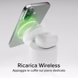 SBS TEWIRMAGFOLD2IN1 Caricabatterie per dispositivi mobili Auricolare, Smartphone Bianco USB Carica wireless Ricarica rapida Interno - Vista aggiuntiva 5