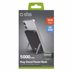 SBS TEBB5000MAGSTAND batteria portatile 5000 mAh Carica wireless Nero - Vista aggiuntiva 5