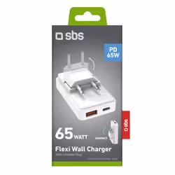 SBS TETRGANUSBTCFOLD65W Caricabatterie per dispositivi mobili Universale Bianco AC Ricarica rapida Interno, Esterno - Vista aggiuntiva 3