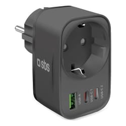 SBS TETRPLUG1USB2CPD30 Caricabatterie per dispositivi mobili Universale Nero AC Interno