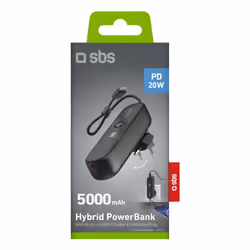 SBS TETRBB5000PD20 batteria portatile Ioni di Litio 5000 mAh Nero - Vista aggiuntiva 3