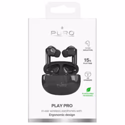 PURO PLAY PRO Auricolare Wireless In-ear Musica e Chiamate USB tipo-C Bluetooth Nero - Vista aggiuntiva 2