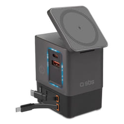 SBS TEWIRMAG105W Caricabatterie per dispositivi mobili Cuffie, Smartphone, Orologio intelligente, Universale Grigio AC Carica wireless Interno, Esterno