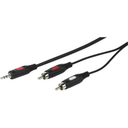 Vivanco VVAJACK2RCA18MMK cavo audio 1,5 m 2 x RCA 3.5mm Nero