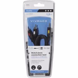 Vivanco VVAJACK2RCA18MMK cavo audio 1,5 m 2 x RCA 3.5mm Nero - Vista aggiuntiva 2