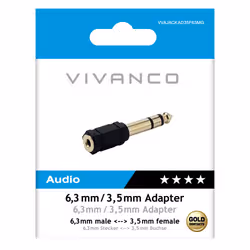 Vivanco VVAJACKAD35F63MG adattatore per inversione del genere dei cavi 3.5mm 6.3mm Nero - Vista aggiuntiva 2
