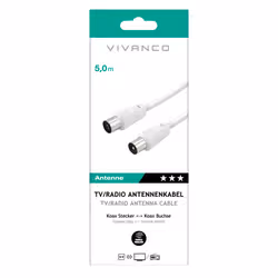 Vivanco VVAN50MFW cavo coassiale 5 m Tipo F Bianco - Vista aggiuntiva 2