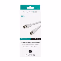 Vivanco VVAN50D18MMW cavo coassiale 1,5 m Tipo F Bianco - Vista aggiuntiva 2