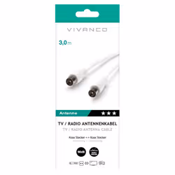 Vivanco VVAN90DB30MMW cavo coassiale 3 m Tipo F Bianco - Vista aggiuntiva 2