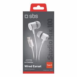 SBS TEEARTYCW cuffia e auricolare Cablato In-ear Musica e Chiamate USB tipo-C Bianco - Vista aggiuntiva 2
