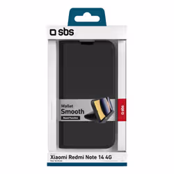 SBS TEWALXIRNO144GBIG custodia per cellulare Custodia a borsellino Redmi Note 14 4G Nero - Vista aggiuntiva 3
