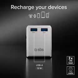 SBS TEADAPTEUNND adattatore per presa di corrente Universale Bianco - Vista aggiuntiva 7