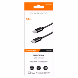 Vivanco VNITUSBC30MMK cavo USB USB 2.0 3 m USB C Nero - Vista aggiuntiva 2