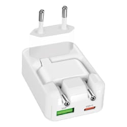 SBS TETRGANUSBTCFOLD30W Caricabatterie per dispositivi mobili Cuffie, Auricolare, Computer portatile, Smartphone, Tablet Bianco AC Ricarica rapida Interno