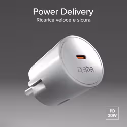 SBS TETRSCHU1CPD30 Caricabatterie per dispositivi mobili Cuffie, Orologio intelligente, Smartphone, Tablet Bianco AC Ricarica rapida Interno - Vista aggiuntiva 6