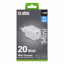 SBS TETRGAN1C20WK Smartphone, Tablet Bianco AC Ricarica rapida Interno - Vista aggiuntiva 4
