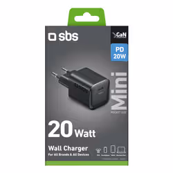SBS TETRGAN1C20WK Caricabatterie per dispositivi mobili Smartphone, Tablet Nero AC Ricarica rapida Interno - Vista aggiuntiva 4