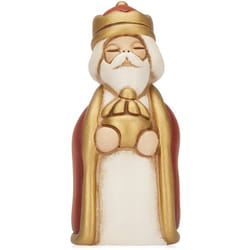 Thun - Re Magio Baldassarre con Incenso - Versione Rossa - Statuine Presepe Classico - Ceramica - i Classici
