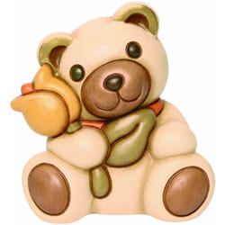 Thun - Orso Teddy Oliver Medio con Tulipano Giallo - Animali Soprammobili da Collezione - Ceramica - i Classici