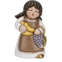 THUN® - Donna con Frutta - Versione Bianca - Statuine Presepe Classico - Ceramica - I Classici