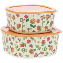 THUN - Set 2 Contenitori Cucina - Arancione - Cucina, Altro per la Cucina - Idea Regalo - Linea Country - Melammina, PE - Contenitore Grande