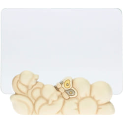 Portafoto con Fiori e Farfalla - Arredamento Casa - Linea Elegance - Ceramica, Vetro - per Foto Formato 10x15 cm - 17 h cm Altezza Totale - Thun
