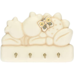 Thun - Appendichiavi con Mughetti, Linea Elegance - Arredare la Casa, Altri Oggetti Decorativi - Ceramica - 18x3,7x12 cm h