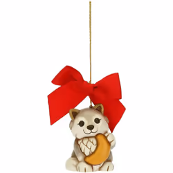 THUN - Addobbi Natalizi, Lupo Noah in Ceramica Decorata a Mano, Versione Natale 2022-5x4.9x6.5 cm h