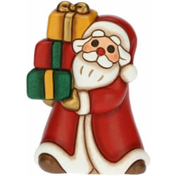 Thun - Babbo Natale con Regali in Ceramica Decorata a Mano, Linea Desideri di Natale, Decorazioni Natale Casa, 8x6x11.2 cm h