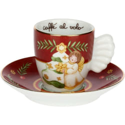 Thun - Tazzina Caffè Espresso Special Edition in Porcellana, Linea Desideri di Natale, ø 6.5 cm, Capacità 110 ml