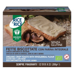 Probios Rice&Rice Fette Biscottate con Farina Integrale Senza Glutine 12 Confezioni
