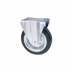 Art. 80/A in gomma. Con cuscinetto a rulli. Supporto leggero fisso. Diametro mm 80x25 Portata 50 kg