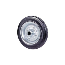 Ruota gomma nera 112 avo • disco acciaio + cuscinetti a rulli d.mm 140X37