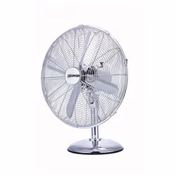 Ventilatore Cromato Da Tavolo Diametro 40 Cm - 4 Pale - 3 Velocità - Inclinazione Regolabile - Oscillante - Griglia Di Sicure ...