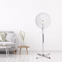 3 Velocità di ventilazione Altezza max 133cm Griglia di sicurezza nido dape Oscillazione laterale automatica Base a croce Con ...