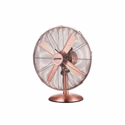 Ventilatore Retro design da tavolo Metallo col. Bronzo Vintage Diametro 40 cm - 4 Pale- 3 Velocità - Inclinazione regolabile  ...