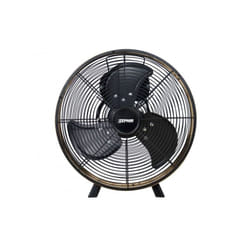 Ventilatore Orologio Metallo Nero Effetto Legno Da 30Cm