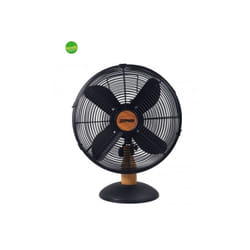 Zephir - Ventilatore Da Tavolo In Metallo Nero Effetto Legno 40Cm