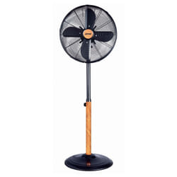 Zephir - Ventilatore a Piantana In Metallo Nero Effetto Legno 40Cm