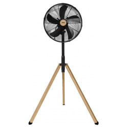 Zephir - Ventilatore a Cavalletto In Metallo Nero Effetto Legno 45Cm