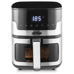 Zephir ZHC55S friggitrice Singolo 5,5 L Indipendente 1400 W Friggitrice ad aria calda Nero, Acciaio inox