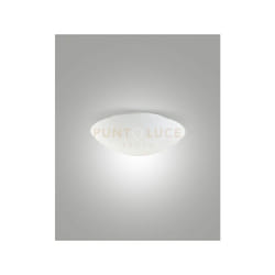 Fabas Luce - pandora plafoniera bianca diametro 25CM in vetro 1 luce attacco E27