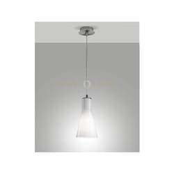 Fabas Luce - diana lampadario a sospensione metallo cromato e vetro bianco 1 luce attacco E27 D.14CM