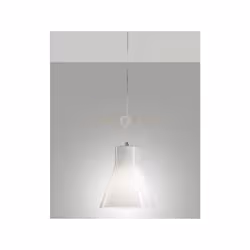 Lampadario a sospensione 1 luce attacco E27 in metallo colore cromo e vetro bianco, d. vetro 23cm, IP20.