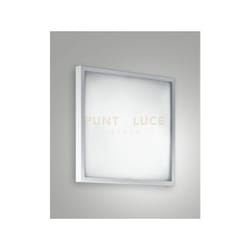 Fabas Luce - osaka plafoniera bianca L.30x30 in metallo e vetro 2 luci attacco E27